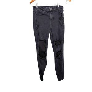 American eagle curvy hi rise jegging regular jeans 4 regular black ripped